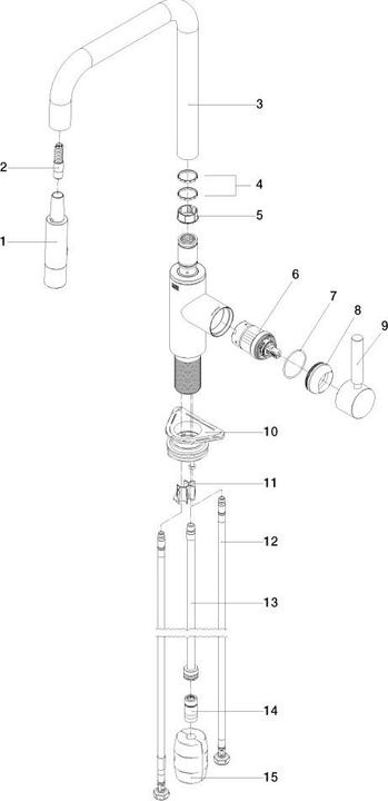 Produktbild Dornbracht META Square Küchenarmatur, Einhebelmischer, Pull-down, mit Brausefunktion, Ausladung 200