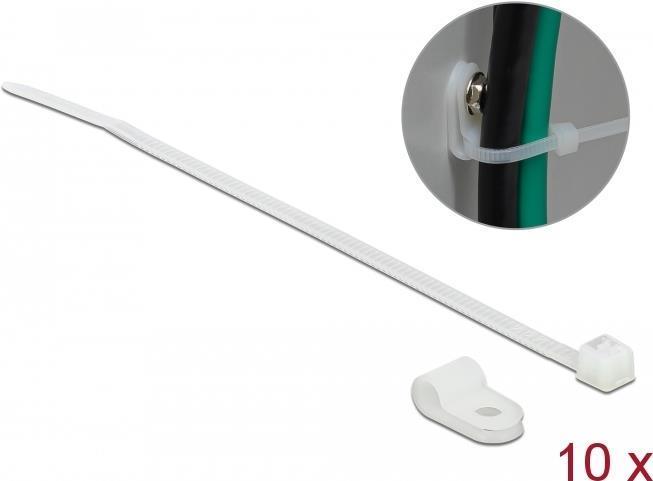 Produktbild Delock Kabelbinder-Kit - 15 cm - weiss (150 mm, 10 Stk.)