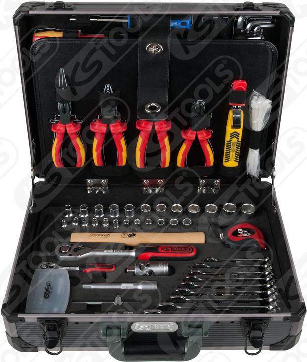 Actual product image KS Tools 1/4 + 1/2“ Elektriker-Werkzeugkoffer. 128-tlg. (128 pieces)