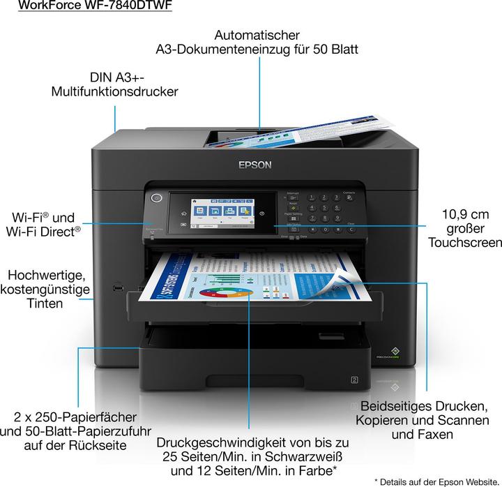 Image du produit Epson WorkForce WF-7840DTWF (Encre, Couleur)