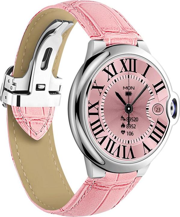 Image du produit EKO Montre connectée 5.0 avec microphone et bracelet en cuir avec boucle déployante