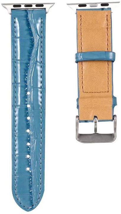 Produktbild PhoneLook Krokodil armband blau 38mm / 40mm / 41mm (38 mm, 40 mm, 41 mm, Kunstleder)
