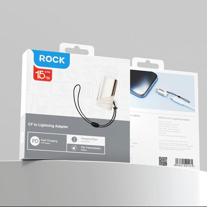 Produktbild Rock - RCL0021 Adapter USB Typ-C Female zu Lightning Adapter männlich, Gold (USB Typ C, Lightning)