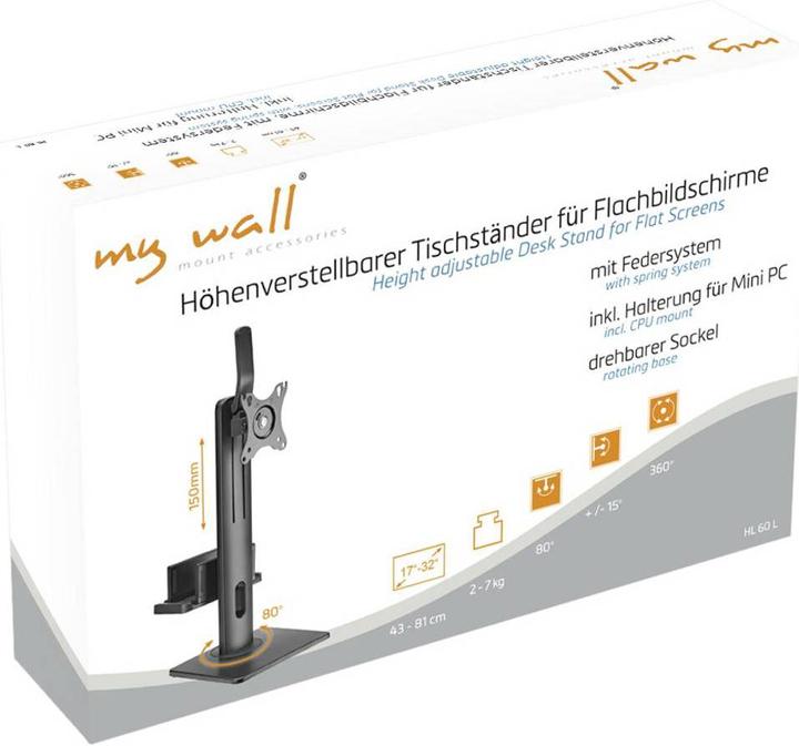 Actual product image myWall Height-adjustable table stand for flat screens (Table, 32.01")