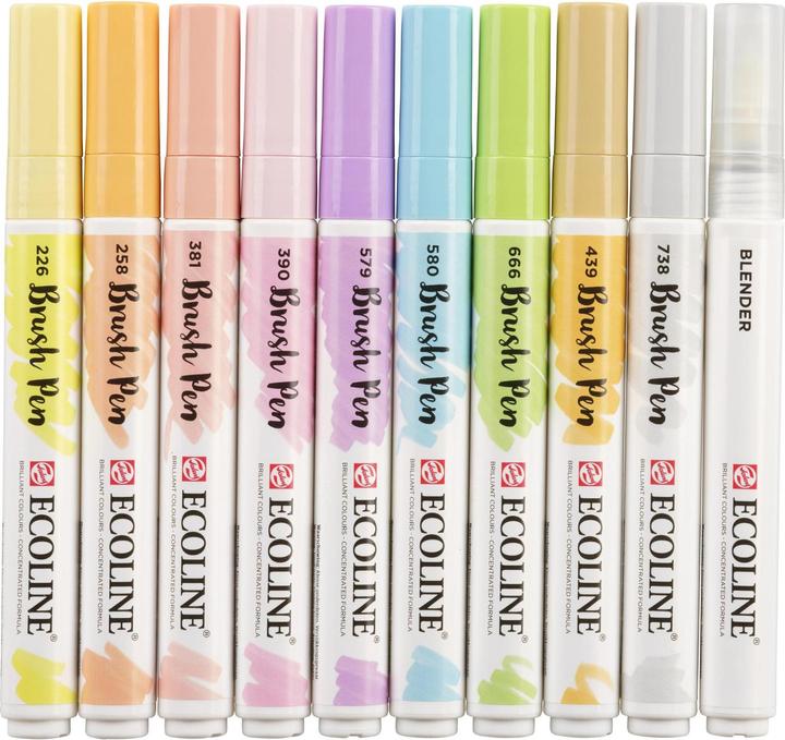 Talens Ecoline Brush Pen Pastel (Multicolor, 10 x)