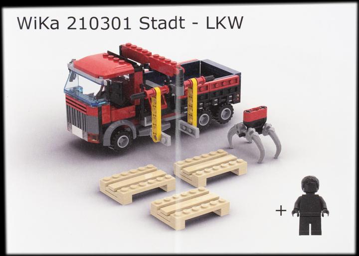 Immagine prodotto LEGO Stein-Experte MOC LKW mit 3 Paletten und Ladekran + 1 zufaellige Minifigur NEU! 1 Set