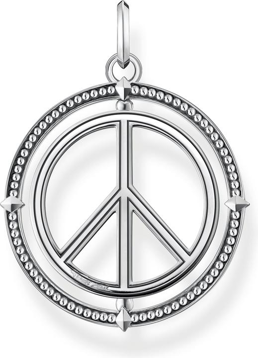 Immagine prodotto Thomas Sabo Ciondolo Segno di Pace con Pietre Colorate Argento Annerito (Argento 925)