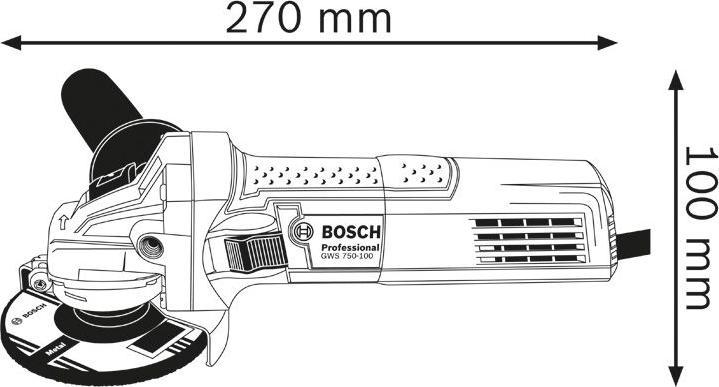 Productafbeelding Bosch Professional Haakse slijper GWS 750-125 (125 mm) incl. slijpschijf (125 mm) (125 mm)