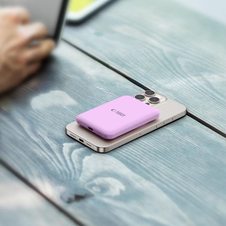Actual product image Tech-Protect LifeMag MagSafe PB10 5000mAh Power Bank - Pink (5000 mAh, 15 W)