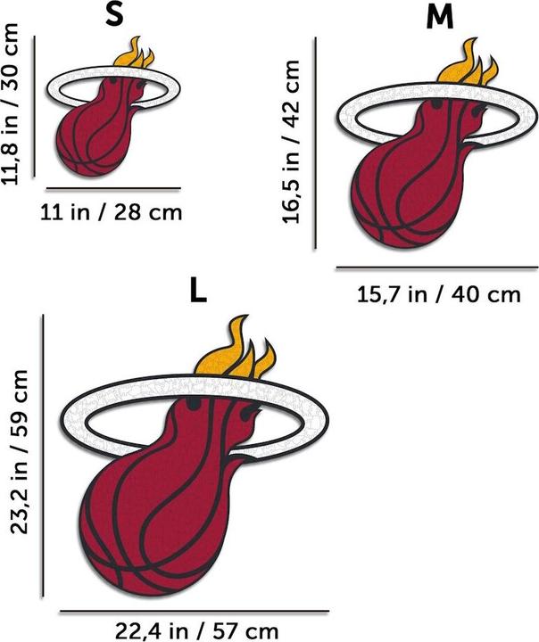Produktbild Iconic NBA - Miami Heat - Logo - Holz Puzzle Grösse L (500 Teile) (500 Teile)