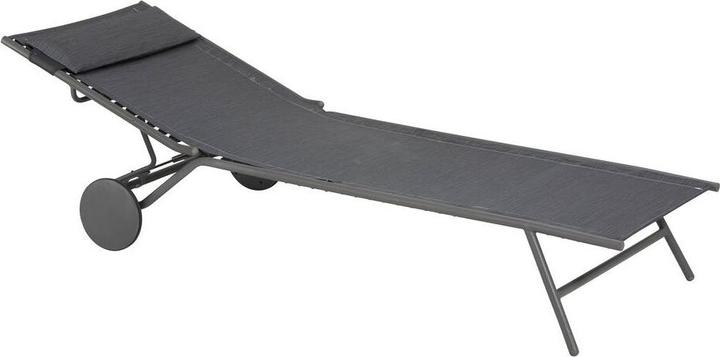 Actual product image Lafuma Miami II sun lounger steel/Batyline® Duo Obsidian (198 cm)