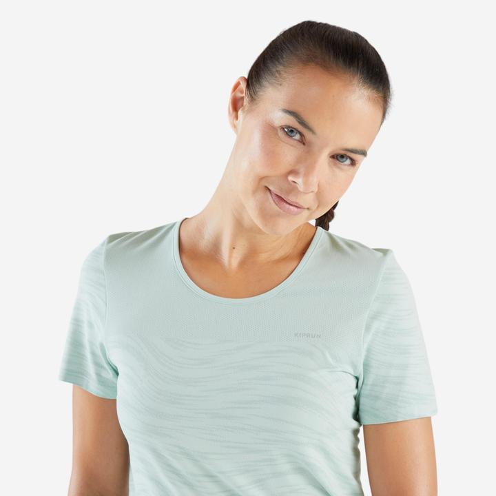 Produktbild Kiprun Laufshirt kurzarm Trailrunning Damen nahtlos - Run 500 Comfort grün (L)