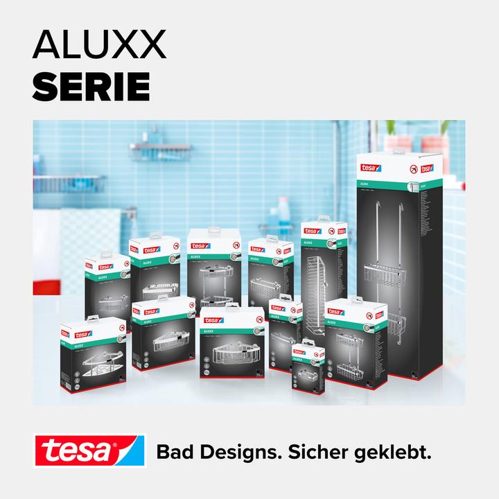 Produktbild tesa ALUXX Duschkorb inkl. Klebelösung ohne Bohren (9 x 13 x 26.5 cm)