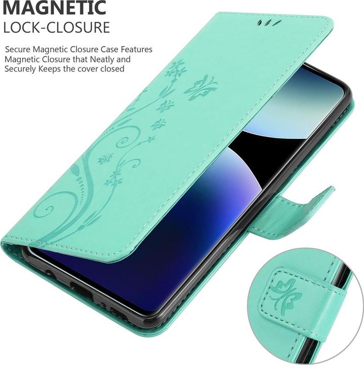Immagine prodotto Cadorabo Custodia per Xiaomi RedMi Note 14 Pro Plus 5G Flower Book (Xiaomi Redmi Note 14 Pro 5G)