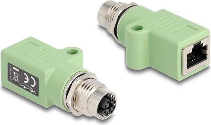 Delock M12 adapter X-coded 8 pin socket to RJ45 socket Cat