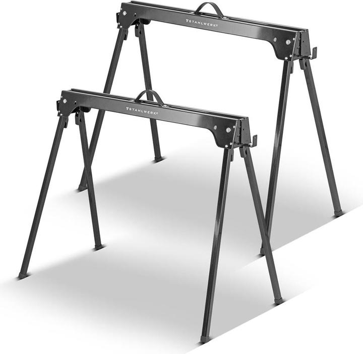 Produktbild Stahlwerk Sägebock 2er Set 500 kg Universal Arbeitsbock Klappbock Gerüstbock (93.50 cm, 46.50 cm)