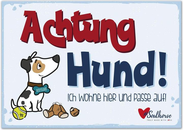 Actual product image Soulhorse "Attention dog" stable sign