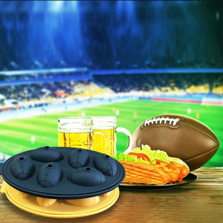 Produktbild König Design Silikon Eiswürfelform Football Eisform Whisky Runden Ice Ball Eiswürfelbehälter