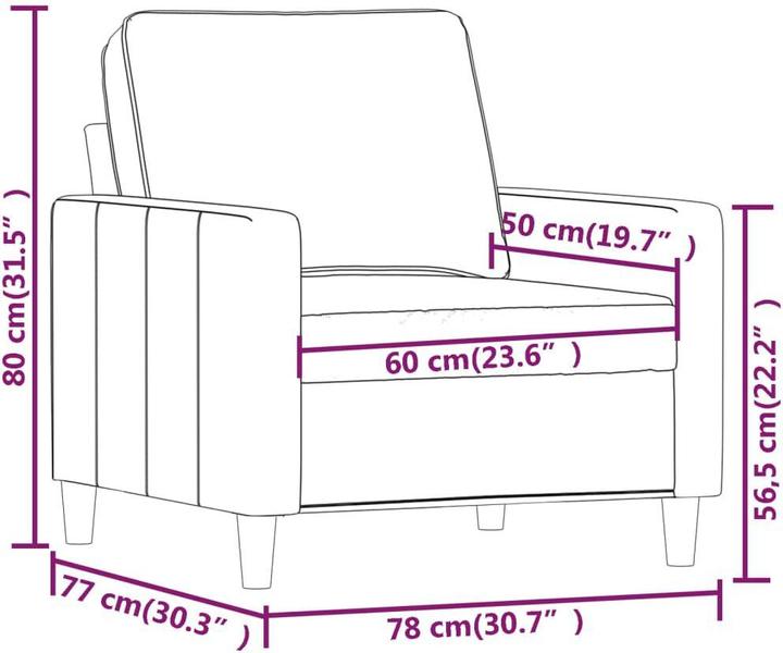 Produktbild VidaXL Sessel 60 cm Samt