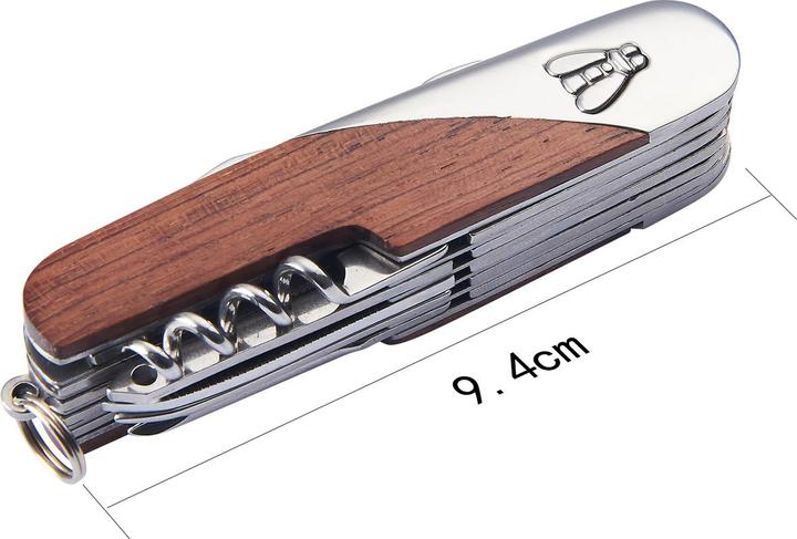 Laguiole 11-teiliges Taschenmesser aus Rosenholz inkl. Ledertasche