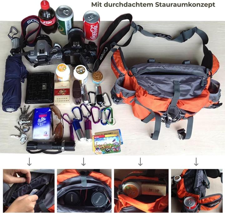 Immagine prodotto Hermex Bauchtasche mit Schultergurten Schultertasche Hüfttasche Umhängetasche