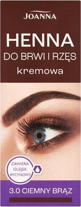 Actual product image Joanna Henna For Eyebrows And Eyelashes Cream 3.0 Dark Brown 15Ml (Eye Care Cream, 15 ml)