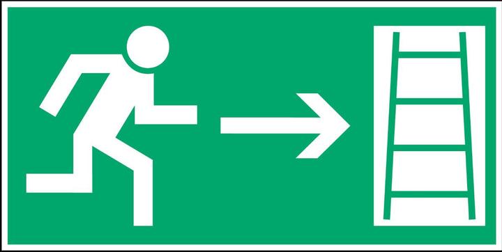 Energie-Label Brady PIC 371-400X200-B7527, Fluchtwegkennzeichnung - Rettungsweg (Notleiter)