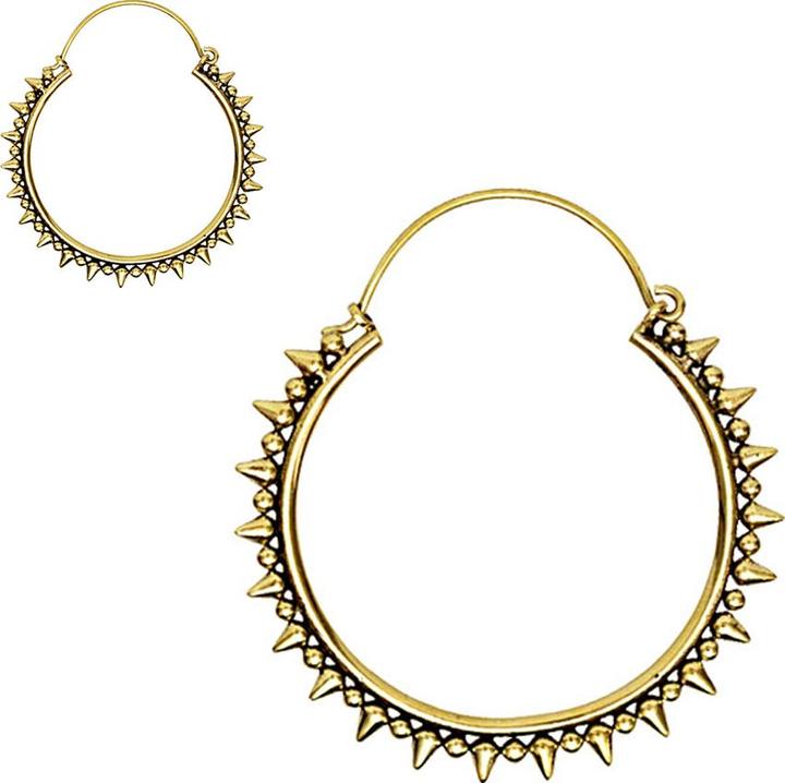 Star Piercing Ohrring vergoldet Cones und Kugeln (Messing)