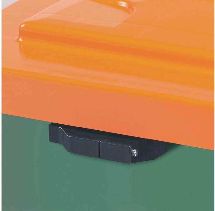 Produktbild Craemer Streugutbehälter L945xB725xH930 mm 400 l HD-PE grün/orange ohne Entnahmerutsche