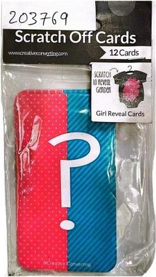 Immagine prodotto Creative Party Novel gratta e vinci Gender Reveal confezione da 12 pezzi in cartone (12 pz.)