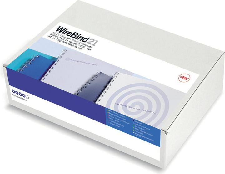 Image du produit GBC Dos de reliure en fil métallique, 12 mm, 21 anneaux, blanc