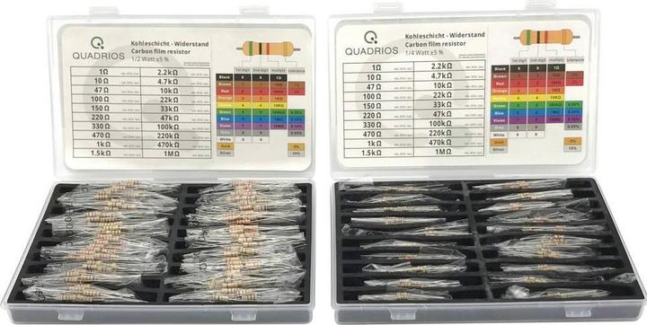 Produktbild Quadrios Kohleschicht-Widerstands-Set - 800 tlg. (400 St. 0.25W / 400 St. 0.5W)