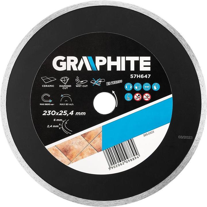 Produktbild Graphite Diamanttrennscheibe 230 x 25,4 mm massiv für 59G891