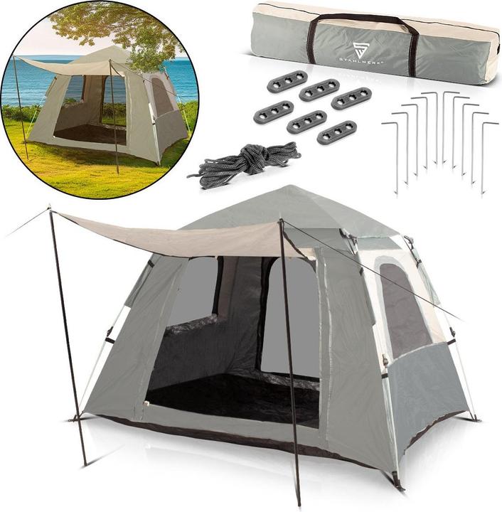 Produktbild Stahlwerk Campingzelt Z-210 ST 210 x 160 cm selbstaufbauendes Pop-Up-Zelt (2.30 kg, 2 Personen)
