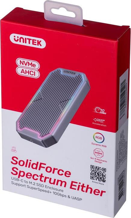 Immagine prodotto Unitek Obudowa Dysku USB-C M.2 SSD Nvme/Sata 10gbps RGB (M.2)