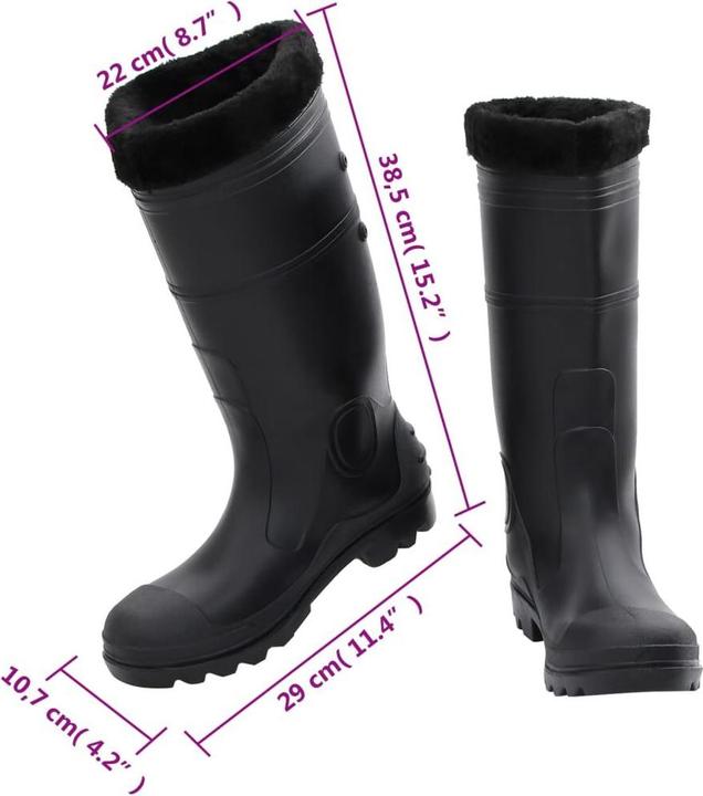 Actual product image VidaXL Rubber boots with removable inner lining size PVC (42)