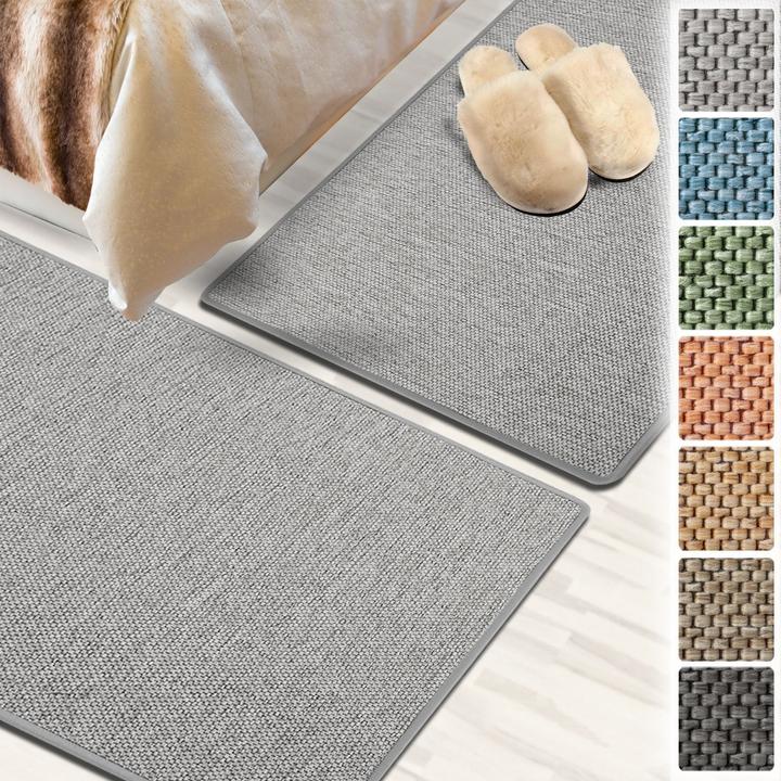 Immagine prodotto Karat Copriletto Sabang grigio argento in sisal 3 pezzi 2x80x150 cm e 80x300 cm (80 x 150 cm, 80 x 300 cm)
