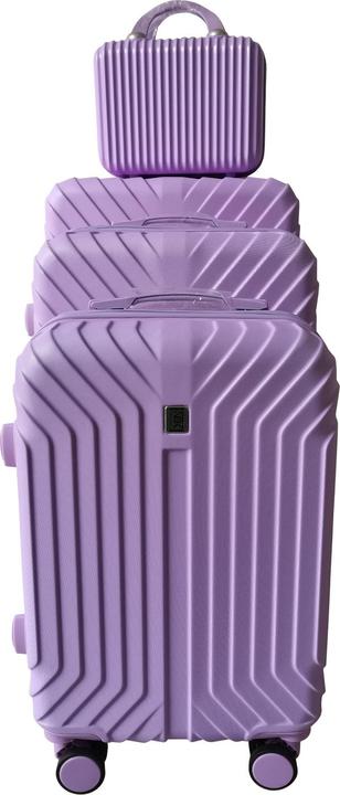 NTK-Collection Hartschalenkoffer 4er-Set Mabell Lila (115 l, Handgepäck (bis 50l), M (50 - 90l), L (90 - 115l), XL (ab 115l))