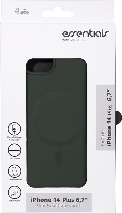 Actual product image Essentials iPhone 14 Plus Silicone Mag Back Cover - Green (Apple iPhone 14 Plus)