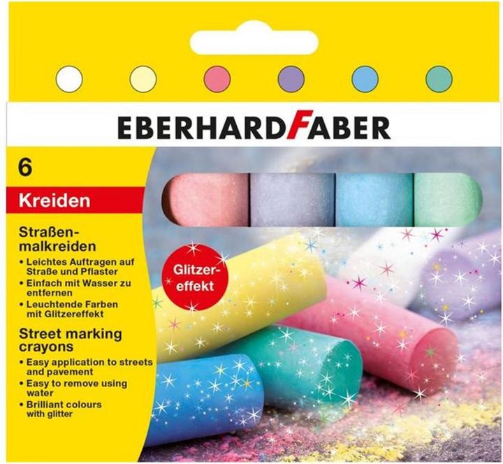 EberhardFaber Strassenmalkreide Glitzer (Mehrfarbig, 6 x)