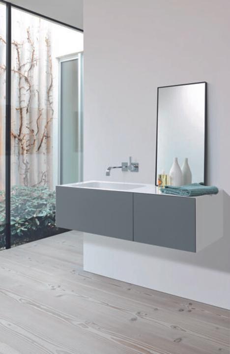 Actual product image Alape WP.Folio8 washbasin, 1254x350x450mm, vanity unit 2 full extensions, washbasin without tap hole