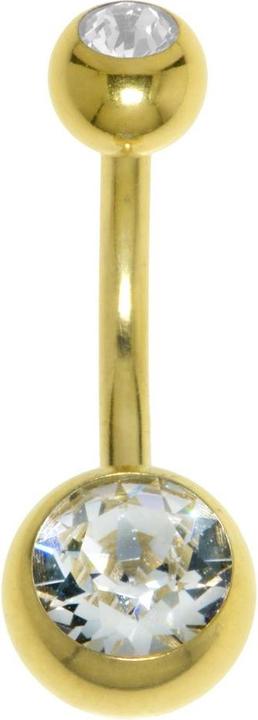 Bijouteria Bauchpiercing (Chirurgenstahl 316L, PVD Beschichtung (goldfarbig), Premium Kristall)