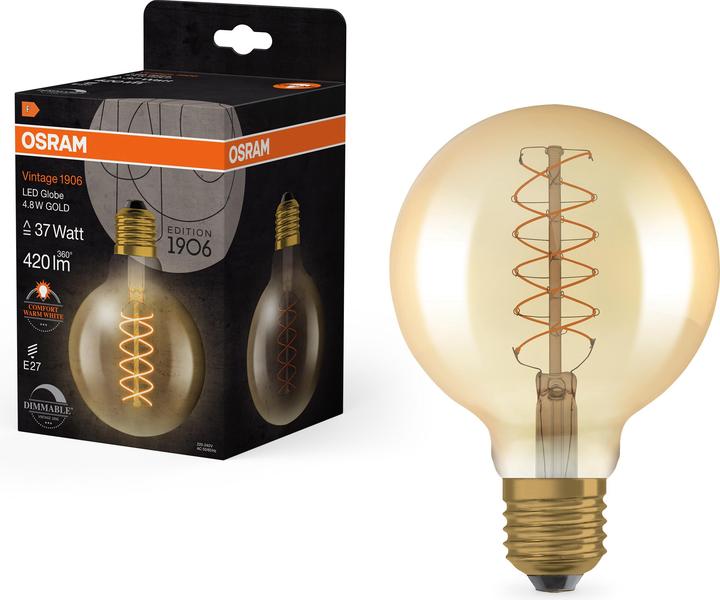 Produktbild Osram Vintage 1906 (E27, 4.80 W, 420 lm, 1 x, F)
