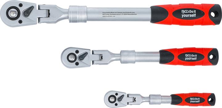 Produktbild BGS Umschaltknarren-Satz | ausziehbar, abwinkelbar | Abtrieb Aussenvierkant 6,3 mm (1/4") - 10 mm (3/8") (1/4")