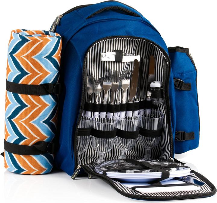 CampFeuer Picknickset für 4 Personen, Blau