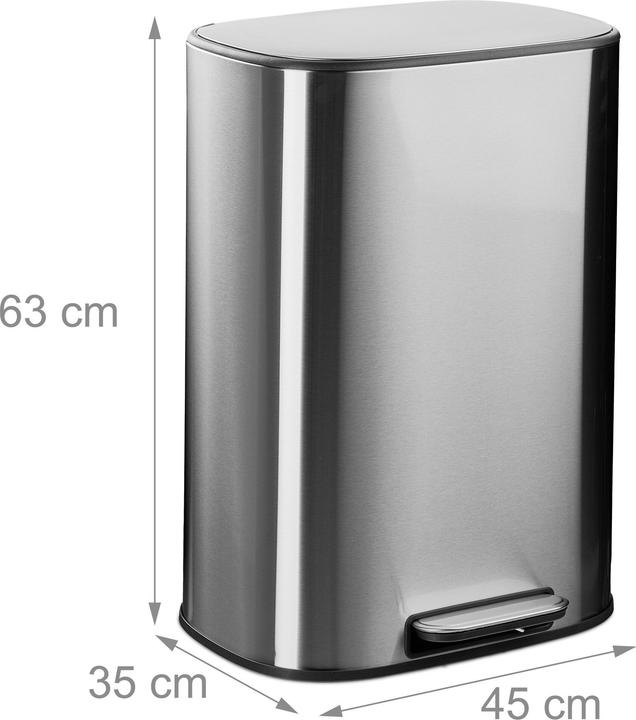 Produktbild Relaxdays Mülleimer Küche Edelstahl 50 Liter (50 l)