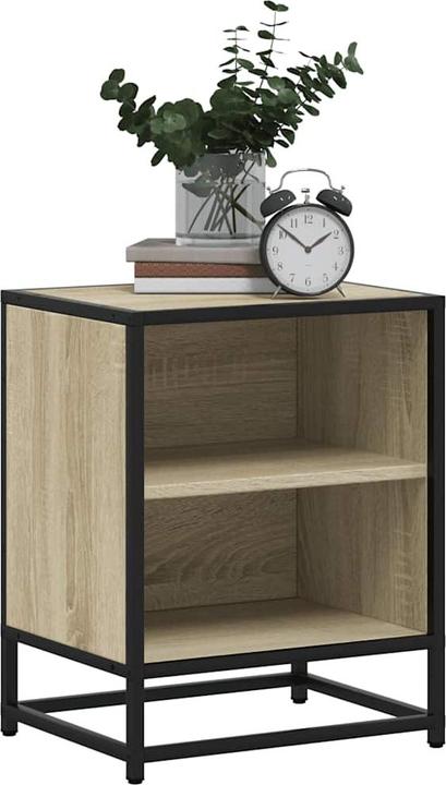 Produktbild VidaXL Nachttische 2 Stk. Sonoma-Eiche 40x31x50cm Holzwerkstoff Metall (40 x 31 x 50 cm)