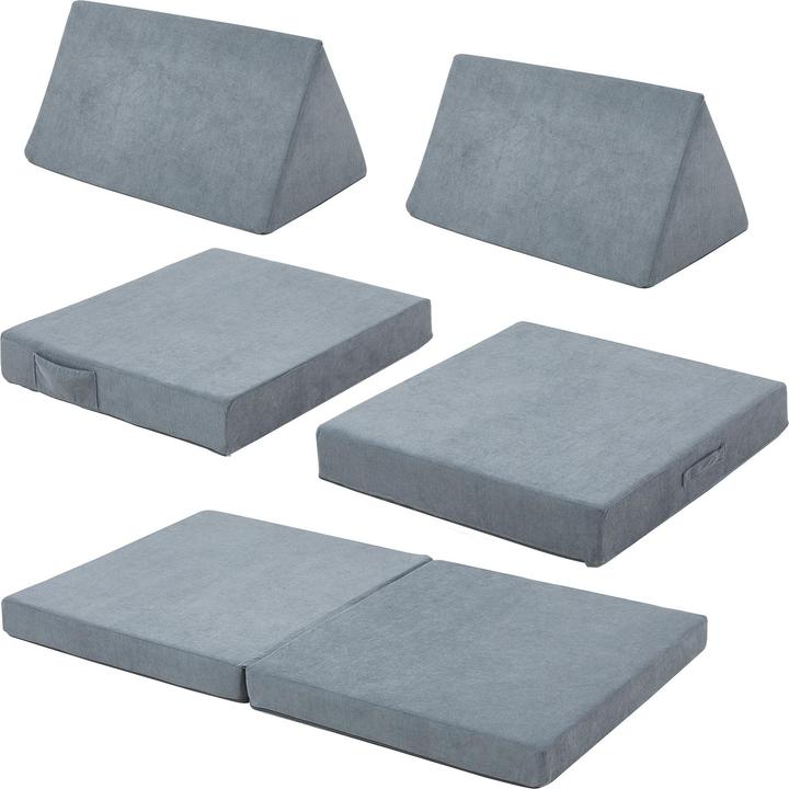 En.Casa Spielsofa Norhulta 5-tlg. 120x66x46 cm Cord Grau (Kindersofa)