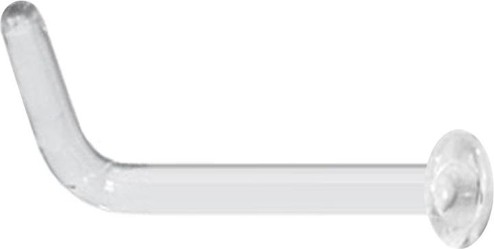 Star Piercing Nasenstecker gewinkelt transparent mit Teller (Glas, ohne Messing)