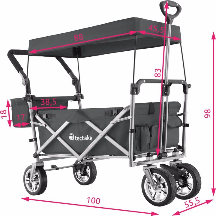 Image du produit tectake Chariot de jardin pliable 80 kg NICO